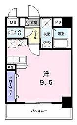 ディアコート小曽根 ワンルームの間取図画像