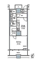 ザ・東京タワーズミッドタワー 16階1DKの間取り