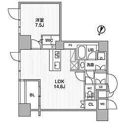 東神田テラスレジデンス 10階1LDKの間取り