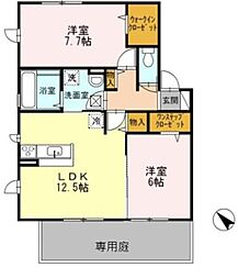 フォレスタ小津 2LDKの間取図画像