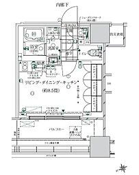 ローレルタワールネ浜松町 ワンルームの間取図画像