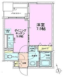 銀座レジデンス壱番館 5階1DKの間取り