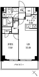 ザ・ケンジントン・レジデンスときわ台 1LDKの間取図画像