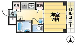 ロイヤル三ツ星2 1Kの間取図画像