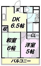 マンションスイ 2DKの間取図画像