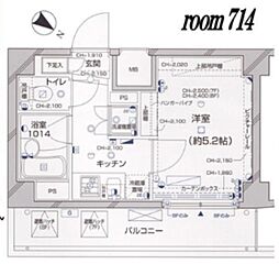 パレステュディオ新宿パークサイド 1Kの間取図画像