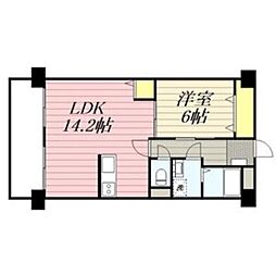 ロマネスク大名 1LDKの間取図画像