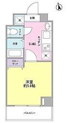 ペルレ世田谷 1Kの間取図画像