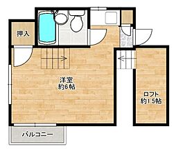 コクーン姪浜駅西 ワンルームの間取図画像