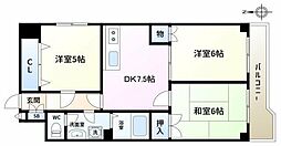 ロジュマン松本 8階3DKの間取り