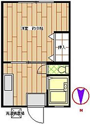 ロイヤル・ハイツ2 1Kの間取図画像