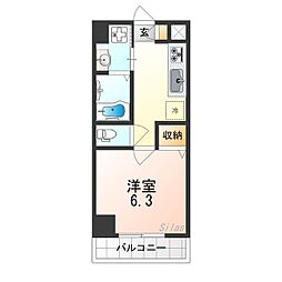 千葉・住吉 1Kの間取図画像