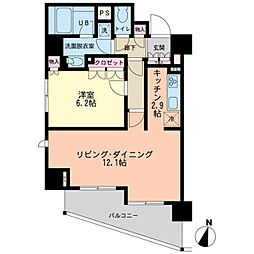 エスティメゾン赤羽 1LDKの間取図画像
