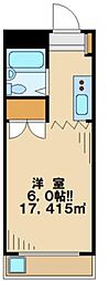 サンハイム・石坂 1Kの間取図画像