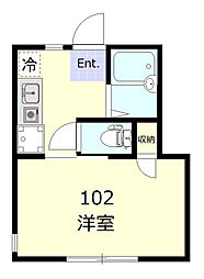 ラルーチェ武蔵小杉 1Kの間取図画像