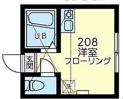 ユナイト妙蓮寺ストリングス ワンルームの間取図画像