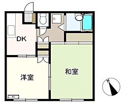グリーンハイツ3番館 2DKの間取図画像