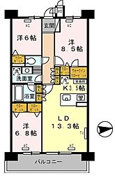 ロイヤルパークス西新井 3LDKの間取図画像