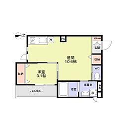 エターナルシー平磯 1LDKの間取図画像