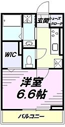 プルミエール柴崎 1Kの間取図画像