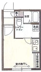 JR京浜東北・根岸線 大森駅 徒歩5分の賃貸マンション 2階ワンルームの間取り