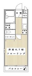 クレール渕野辺 1Kの間取図画像