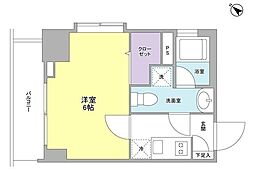 リバーレ月島 3階1Kの間取り