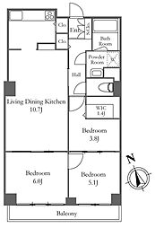 リバーシティ21新川 33階3LDKの間取り