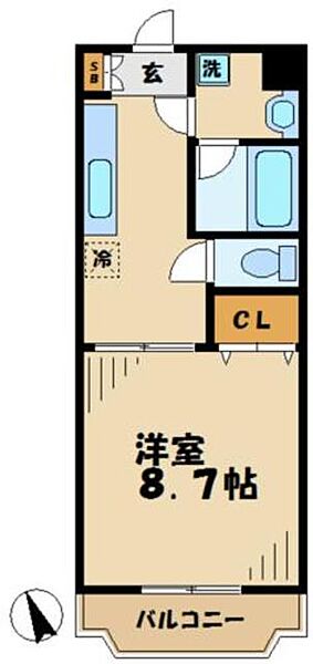エスペランサクリア 205｜東京都八王子市越野(賃貸マンション1DK・2階・30.35㎡)の写真 その2