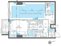 東京メトロ日比谷線 広尾駅 徒歩10分の賃貸マンション 4階1LDKの間取り