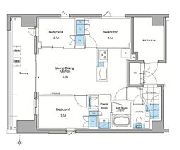 ルフォンプログレ赤羽マークス 3LDKの間取図画像