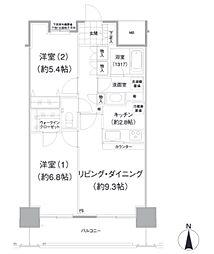 イストワール 2LDKの間取図画像