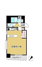 グリフィン新横浜・伍番館 ワンルームの間取図画像