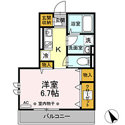 Daniel 1Kの間取図画像