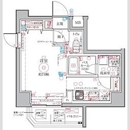 クレヴィスタ亀戸VI 4階ワンルームの間取り