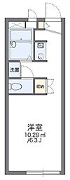 レオパレスプラム 1階1Kの間取り