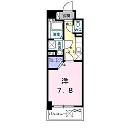 エバーハイム畝傍 1Kの間取図画像