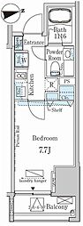 カーサスプレンディッド麻布十番 1Kの間取図画像