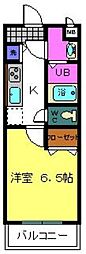 シャルマンフジもずウエスト 1Kの間取図画像