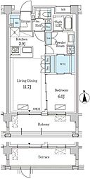 グランドゥールプレミアム代々木大山 1階1LDKの間取り