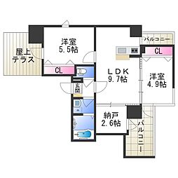 GROOVE堺東レジデンス 2LDKの間取図画像