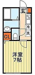 Villa末広1 1Kの間取図画像