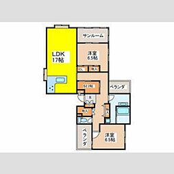 ベルメゾン荻窪 3階2SLDKの間取り