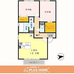 サンヴィレッジ田尻 2LDKの間取図画像