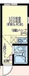 ユナイト和田町スウィーツアンサンブル ワンルームの間取図画像