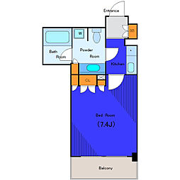 JR山手線 田町駅 徒歩9分の賃貸マンション 3階1Kの間取り