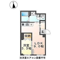 ヴィーナス 1LDKの間取図画像