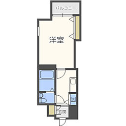 ダイナコート大濠公園ステーション 1Kの間取図画像