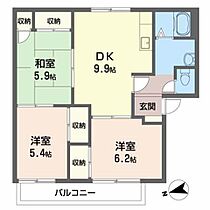 ビューテラス高宮 A203 ｜ 大阪府寝屋川市高宮あさひ丘10-1（賃貸アパート3DK・2階・62.87㎡） その2