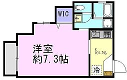 メゾン・ド・フルール 1Kの間取図画像